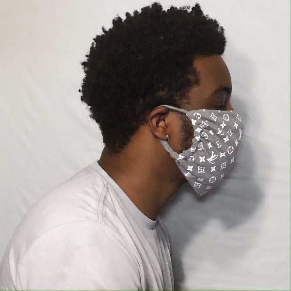 Gray LV Inspired Mask